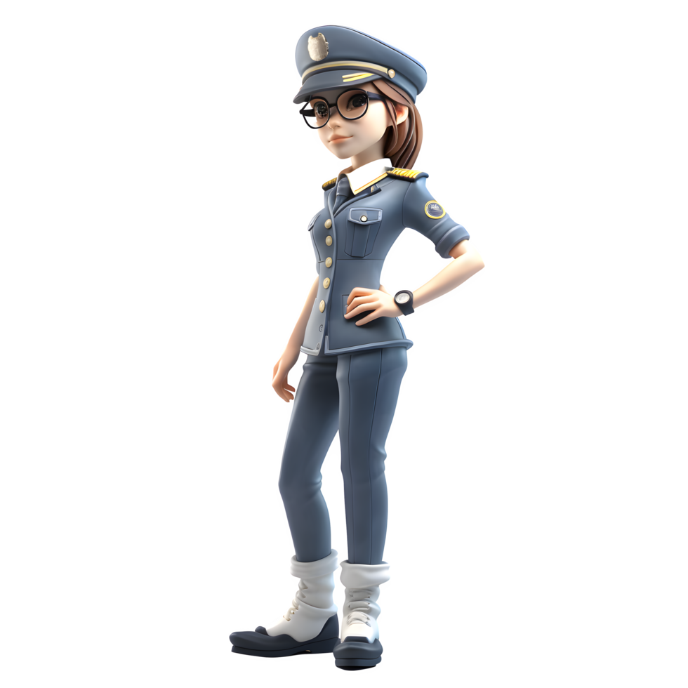 3d femelle police personnage png transparent Contexte