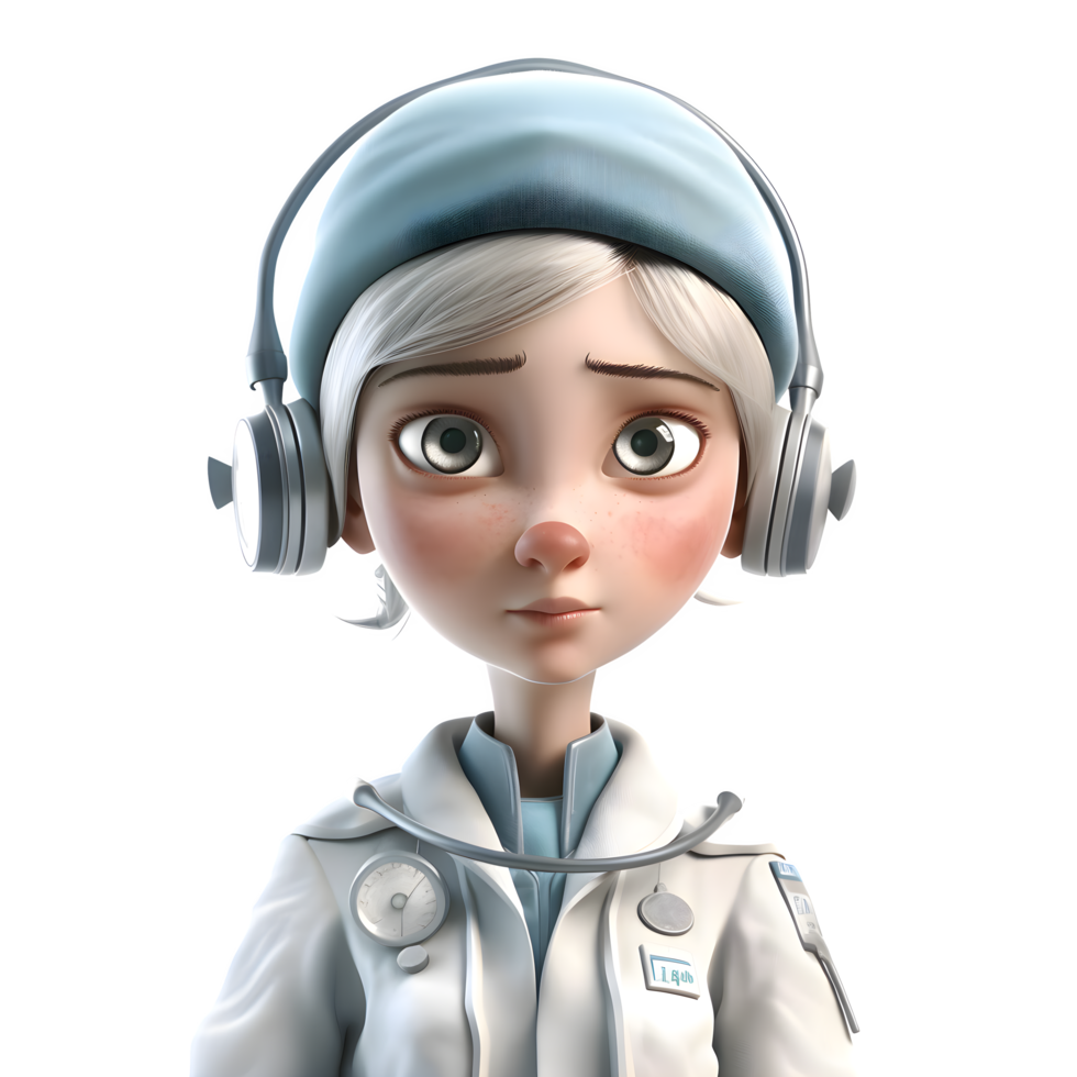 Our 3D Cute Pilot Girl Character is Taking the Controls PNG Transparent Background