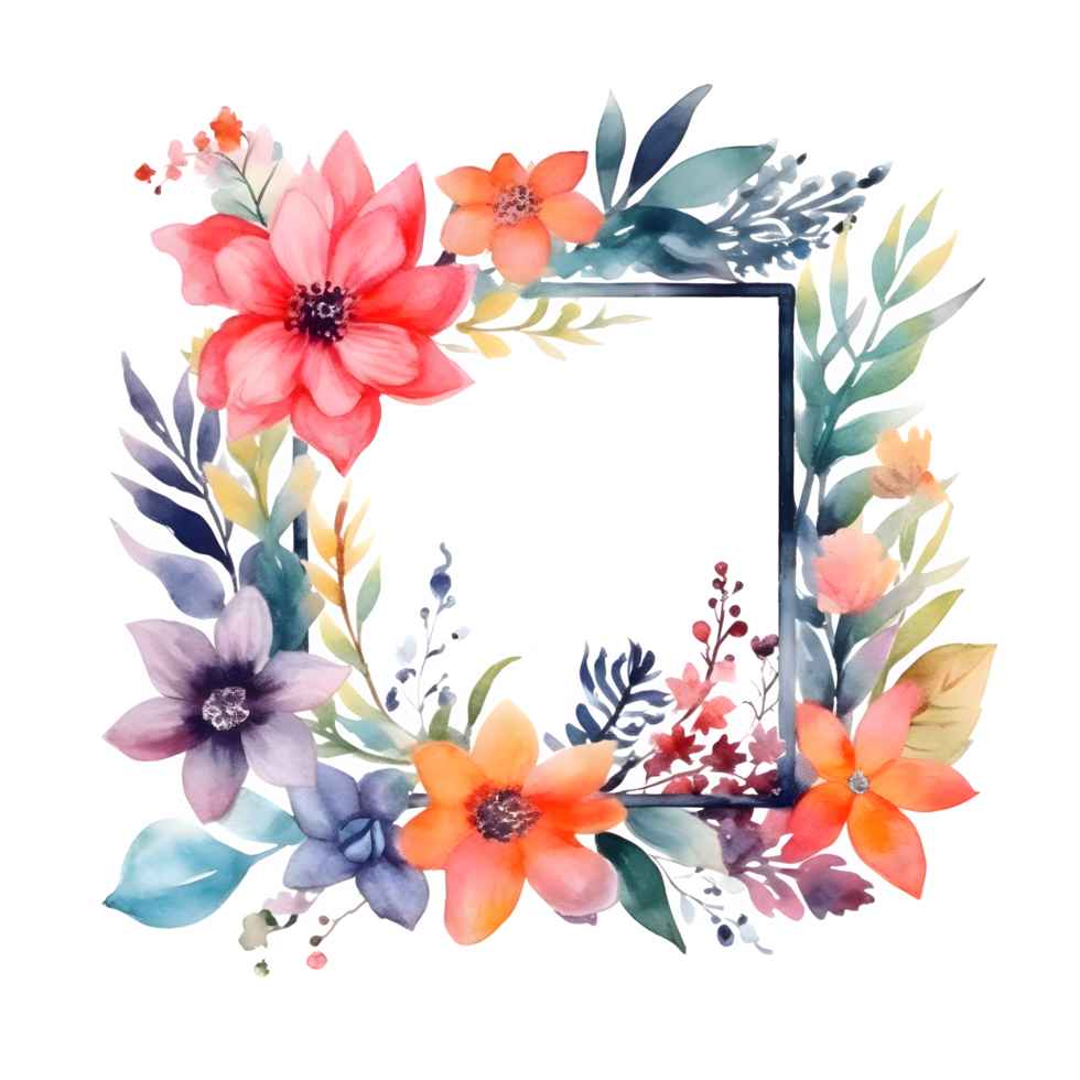 elegant botanisch Hochzeit Einladung einstellen mit Aquarell Blumen und Grün png transparent Hintergrund