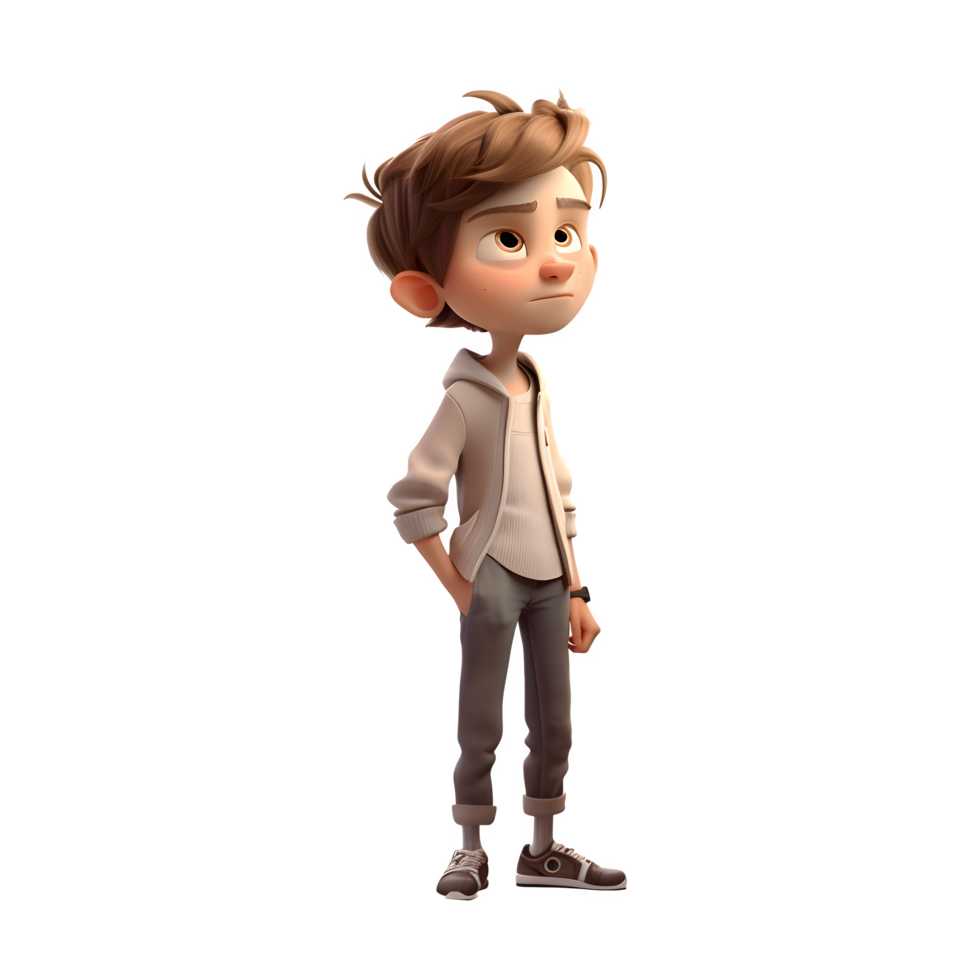 Adorable 3D Fashion Boy with Bowtie Great for Formal or Special Occasion Designs PNG Transparent Background