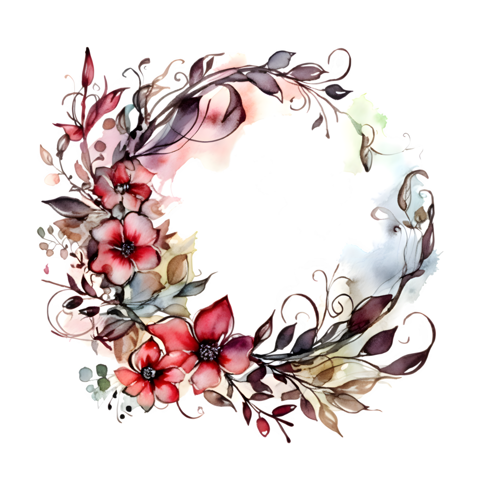 Modern watercolor floral design with bold typography PNG Transparent Background