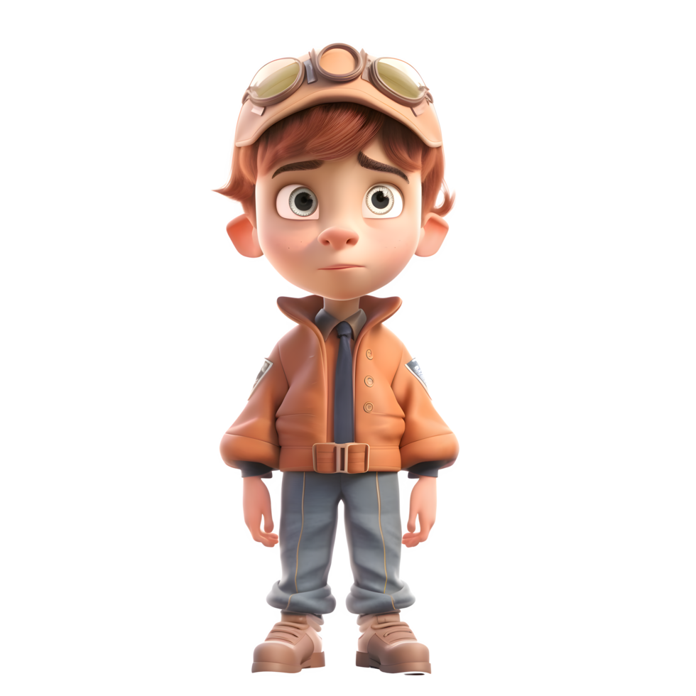 Aviation Adventure Kids Pretending to be Pilots on a Blank White Background PNG Transparent Background