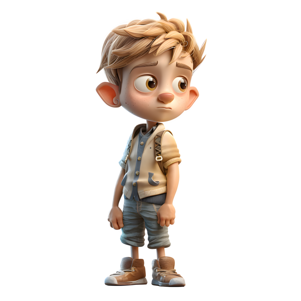 Ambitious 3D Student boy with diploma on white background PNG Transparent Background