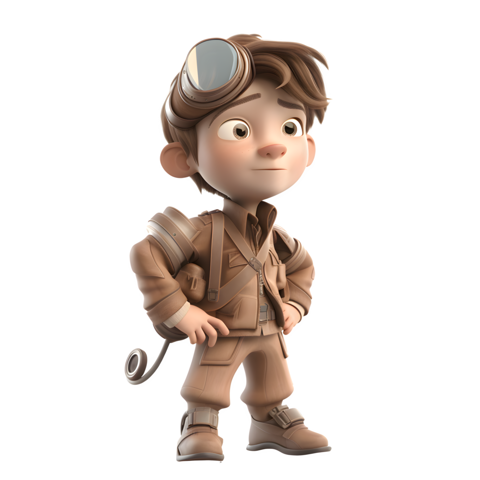 Junior Aviators Soaring High Kids Playing Pilot on a White Backdrop PNG Transparent Background