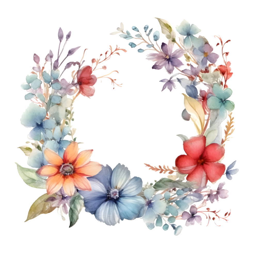 doux et rêveur botanique Cadre avec pastel fleurit png transparent Contexte