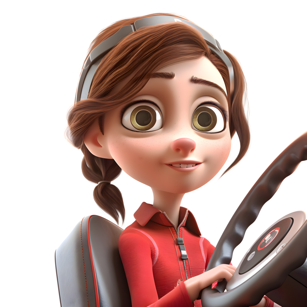 linda 3d conductor mujer con confianza yo seguro y capaz caracteres para automotor servicios publicidad png transparente antecedentes