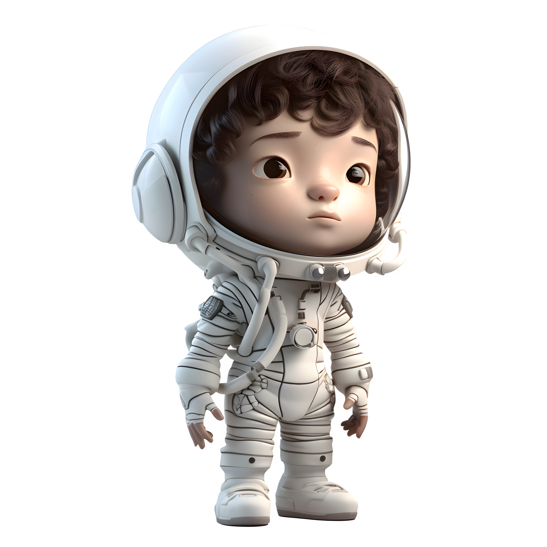 Infinite Possibilities 3D Astronaut Rendered on a White Background PNG