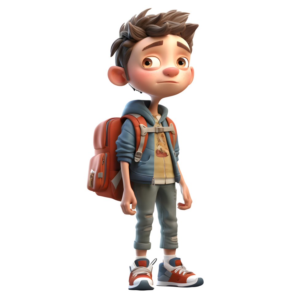 Disciplined 3D Student boy with stopwatch on white background PNG Transparent Background