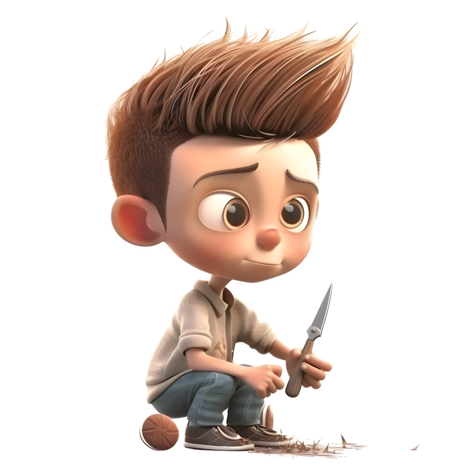 Adorable 3d Boy Holding Teddy Bear PNG Transparent Background