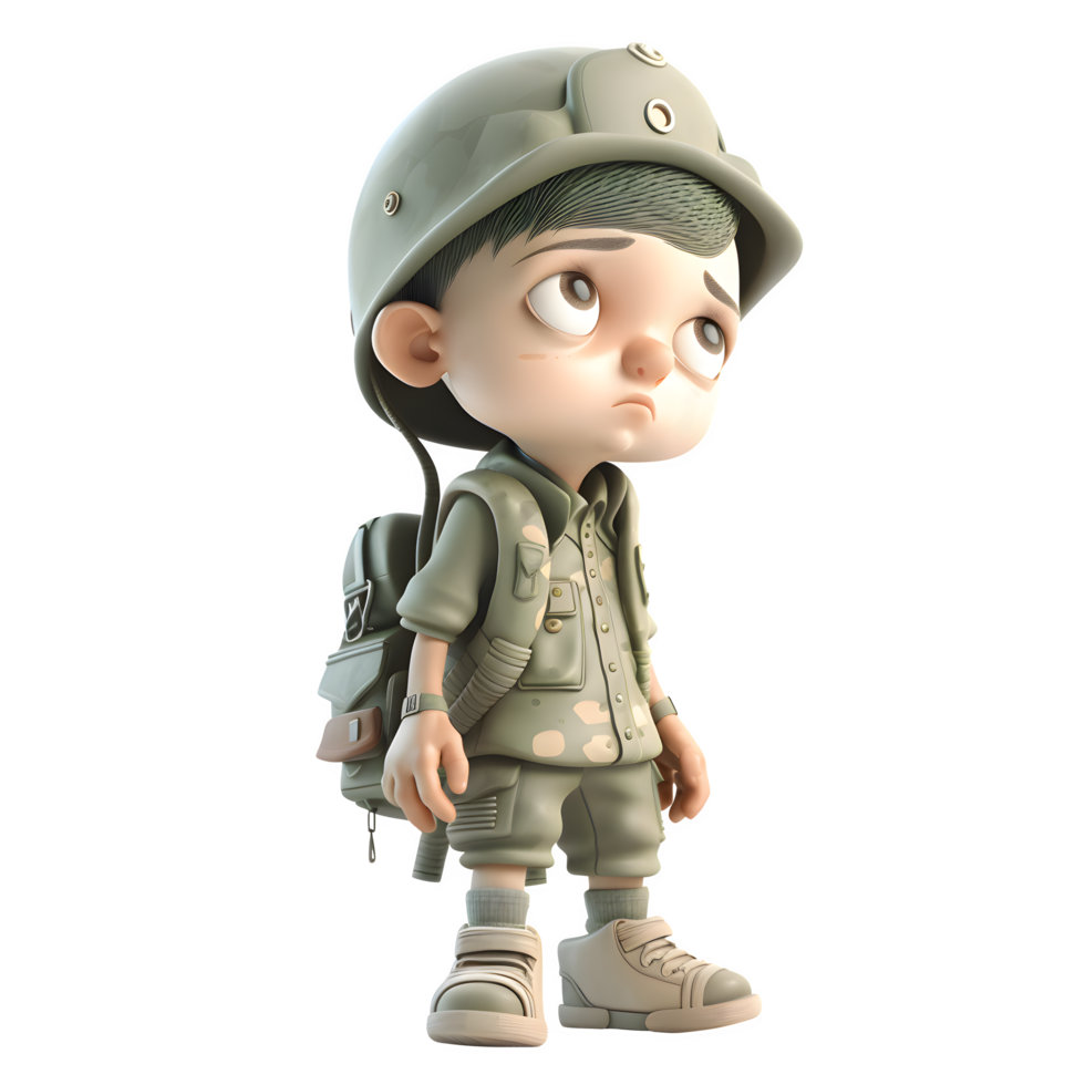 Serving with Honor 3D Render of Army Man in Uniform on White Background PNG Transparent Background