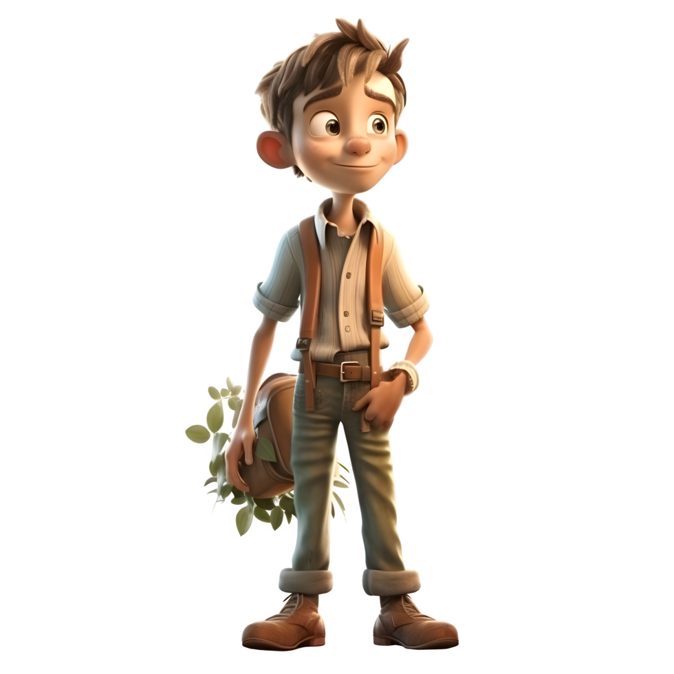 Energetic 3D Farmer Perfect for Agriculture or Farming Services PNG Transparent Background