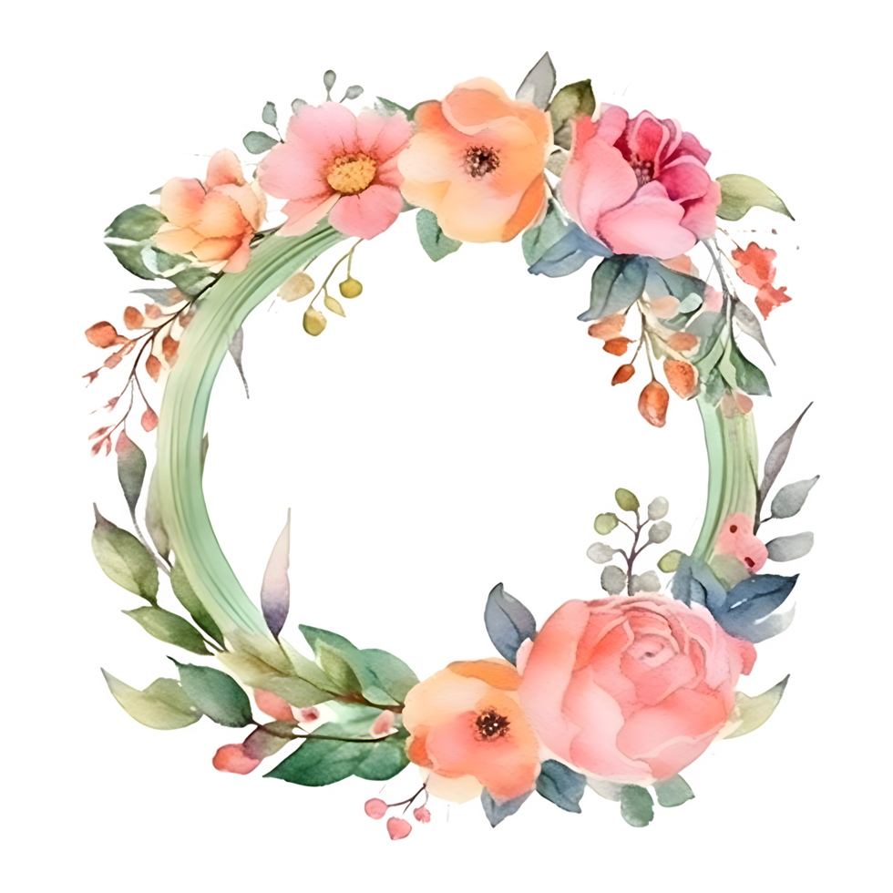 vintage floral fronteira com rosas e folhas. perfeito para aniversário convites e cartões. png transparente fundo