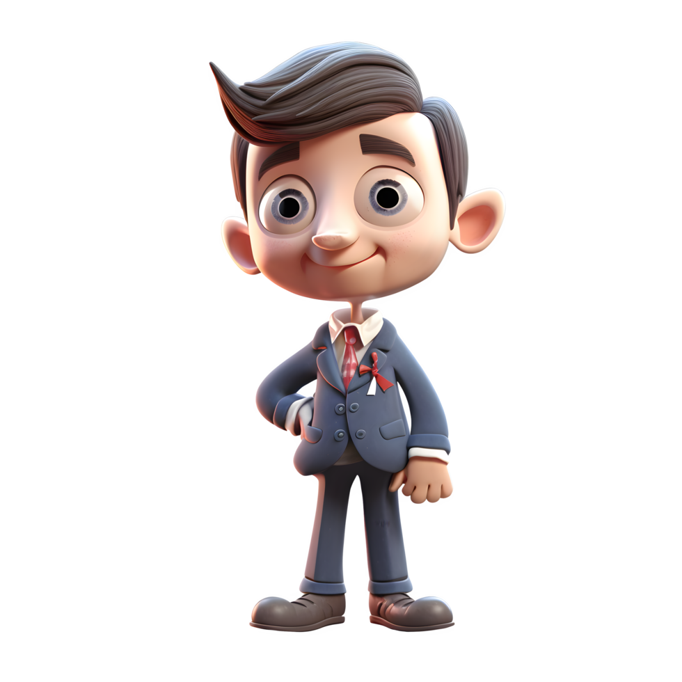  Confident 3D Businessman with Tie Ideal for Professional or Executive ...