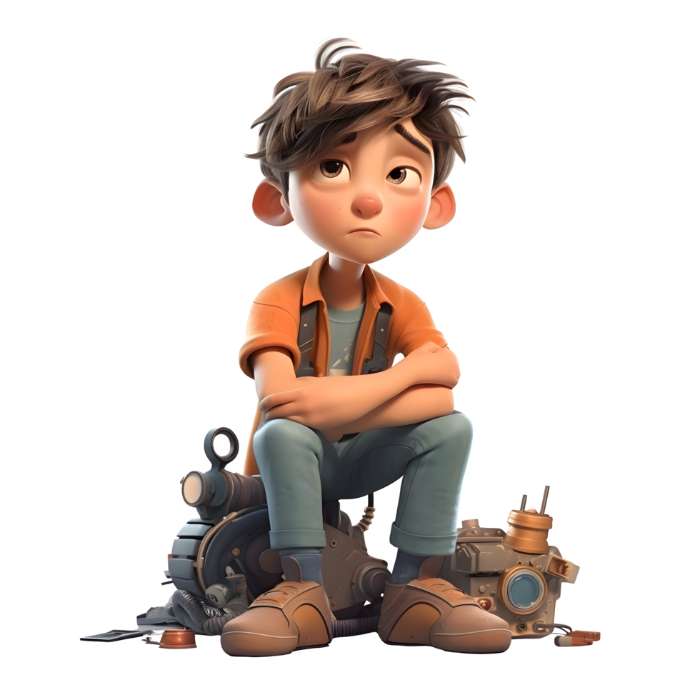 Hardworking 3D Electrician with Power Drill Suitable for Construction or Maintenance Services PNG Transparent Background