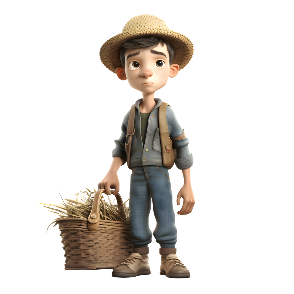 Clever 3d Farmer mit Saat Ideal zum Landwirtschaft oder Gartenarbeit Designs png transparent Hintergrund