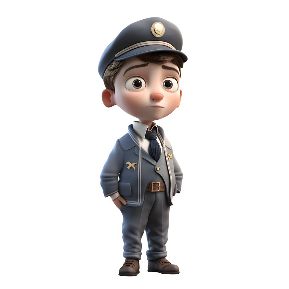 Little Captains at the Helm Children Playing Pilot on a White Backdrop PNG Transparent Background