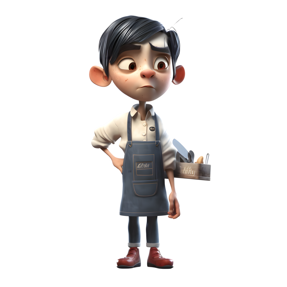 Confident 3D Butcher with Ham Great for Meat Processing or Manufacturing Projects PNG Transparent Background