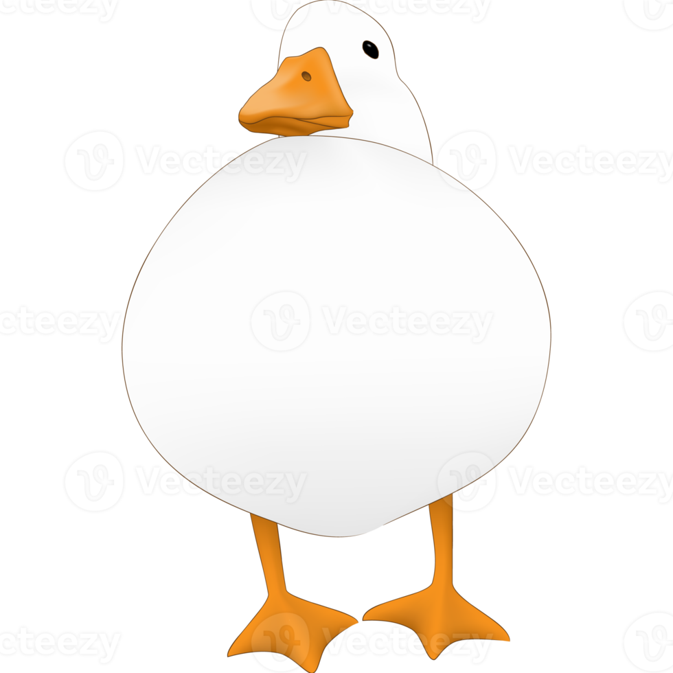 Cute white duck pet animal png