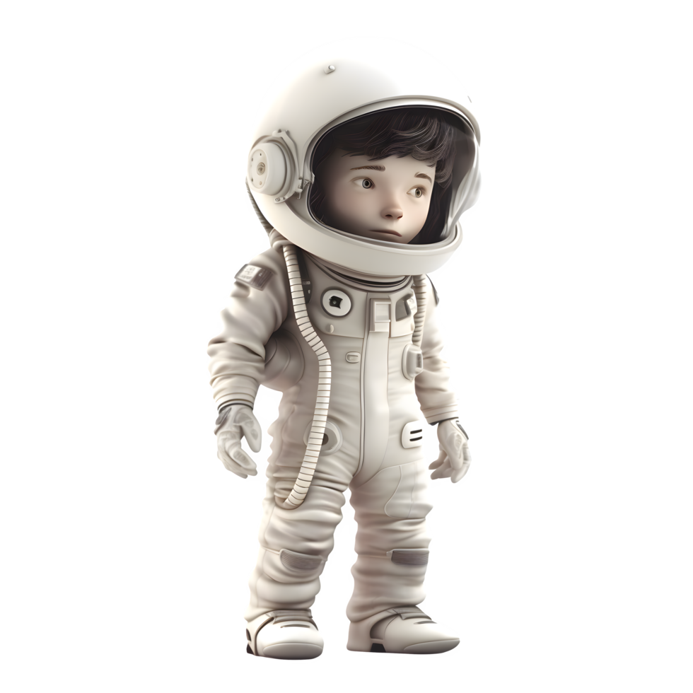 Beyond the Atmosphere 3D Render of Astronaut on White Background PNG Transparent Background