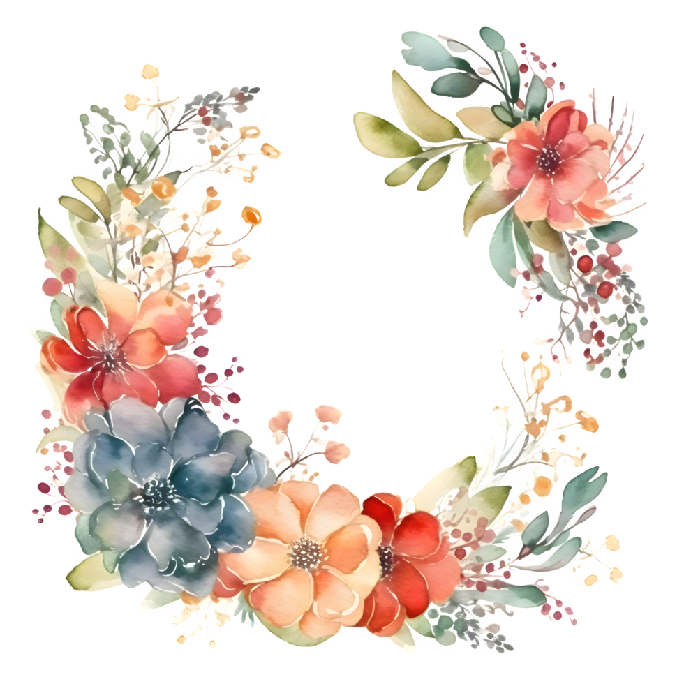 Modern watercolor floral design with bold typography PNG Transparent Background