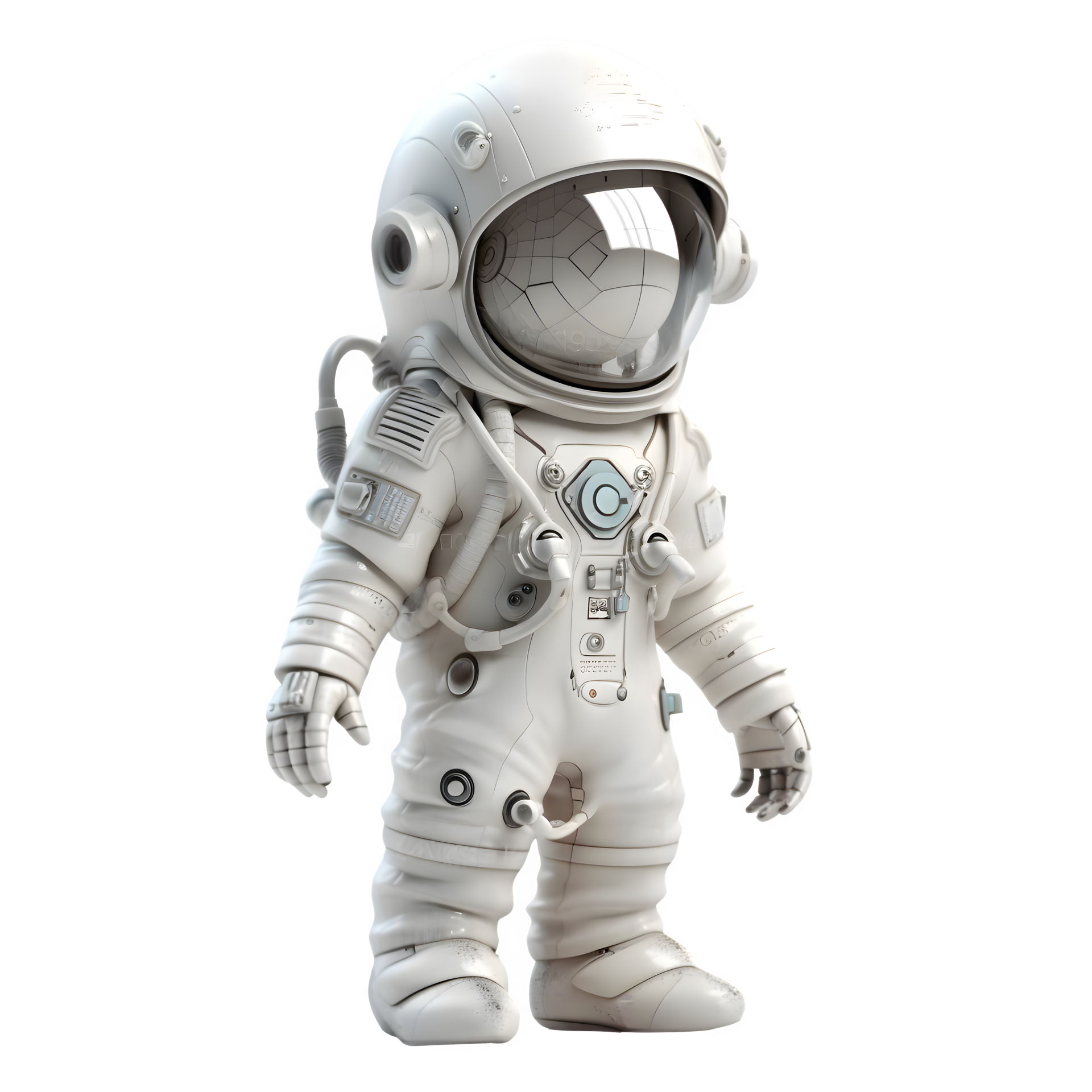 3d Astronaut On White Background With Spacesuit And Helmet Png