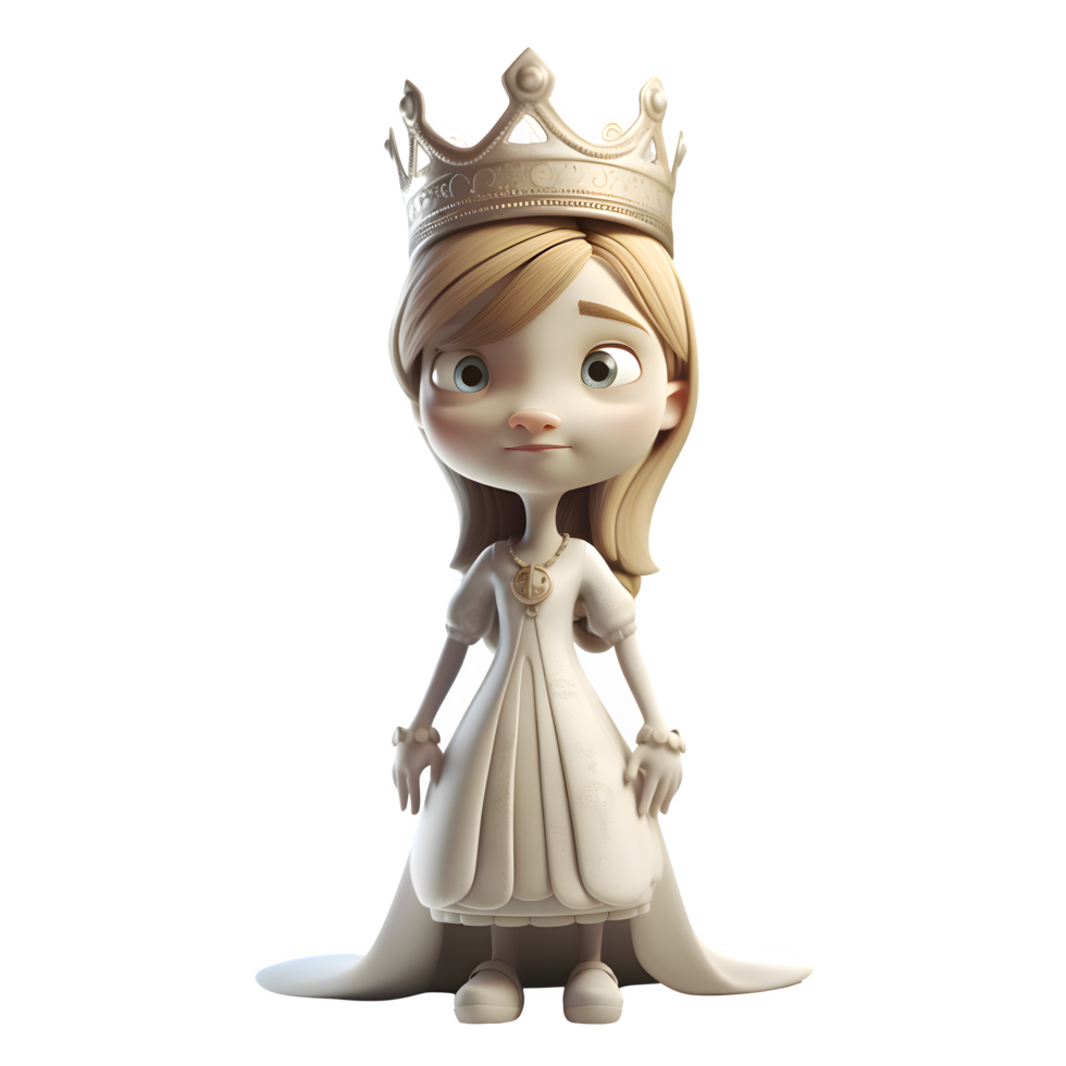 Stunning 3D Queen with a Beautiful Tiara PNG Transparent Background