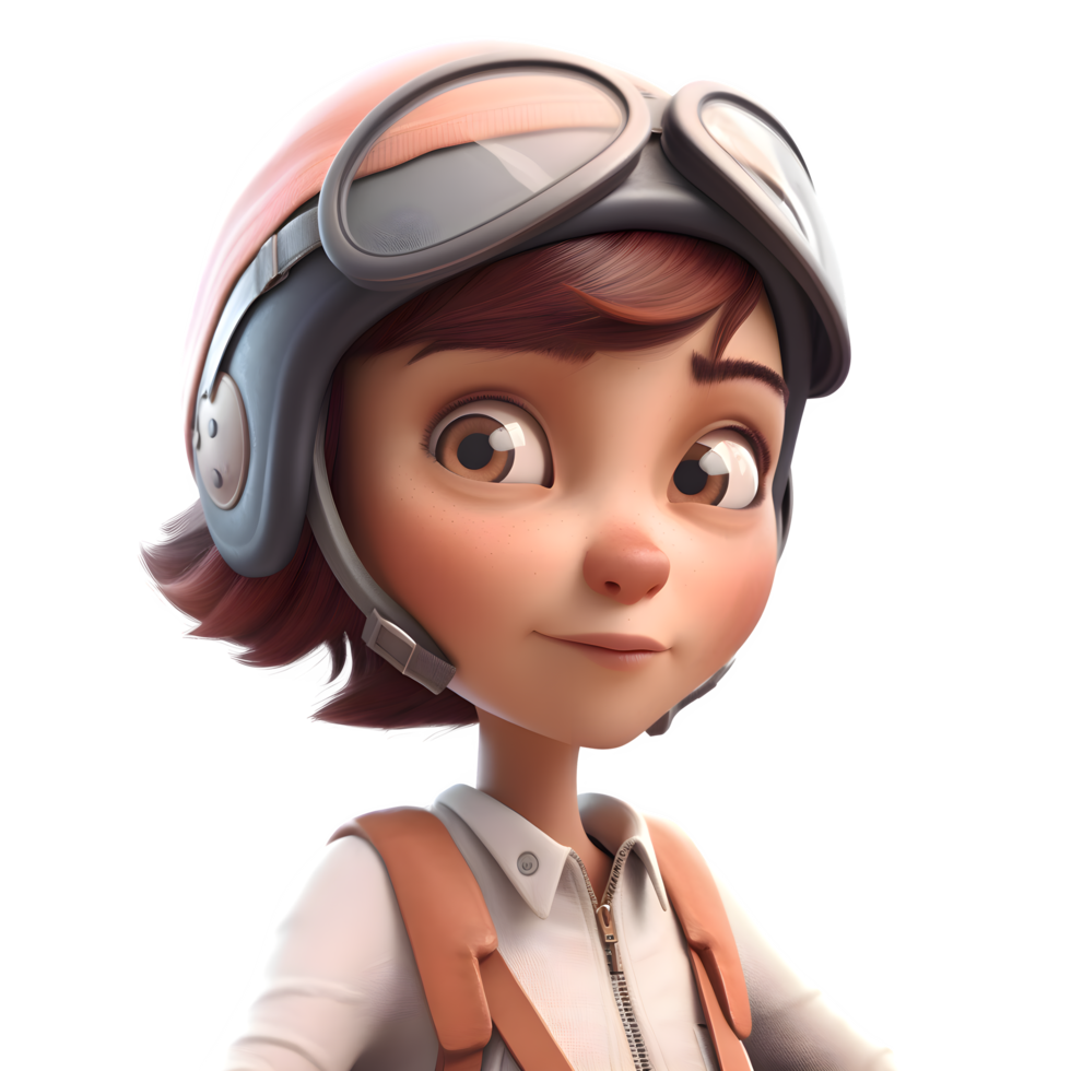 Cute 3D Driver Women with Personality Engaging and Expressive Characters for Transportation Industry Media PNG Transparent Background