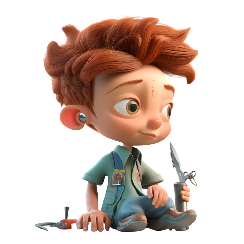 Happy 3d Boy Playing Guitar PNG Transparent Background