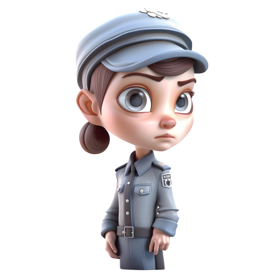 souriant 3d police officier femme png transparent Contexte