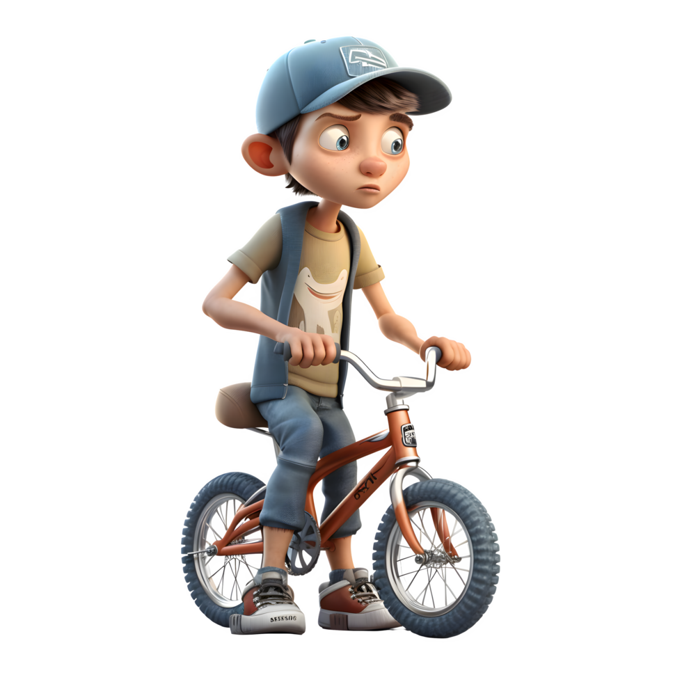 Stylish 3D Cyclist Great for Lifestyle or Fashion Related Designs PNG Transparent Background