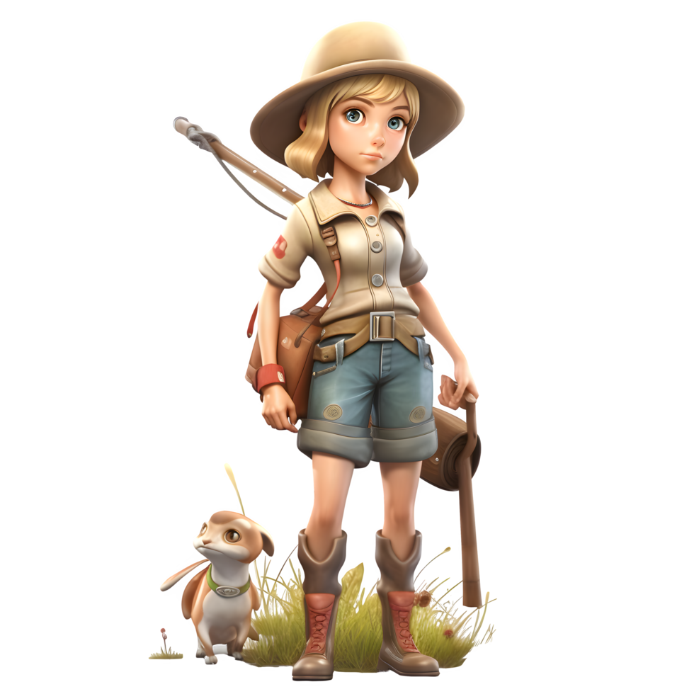 Friendly and Welcoming 3D Farmer Women Personable and Supportive Models for Farming Industry Advertising PNG Transparent Background