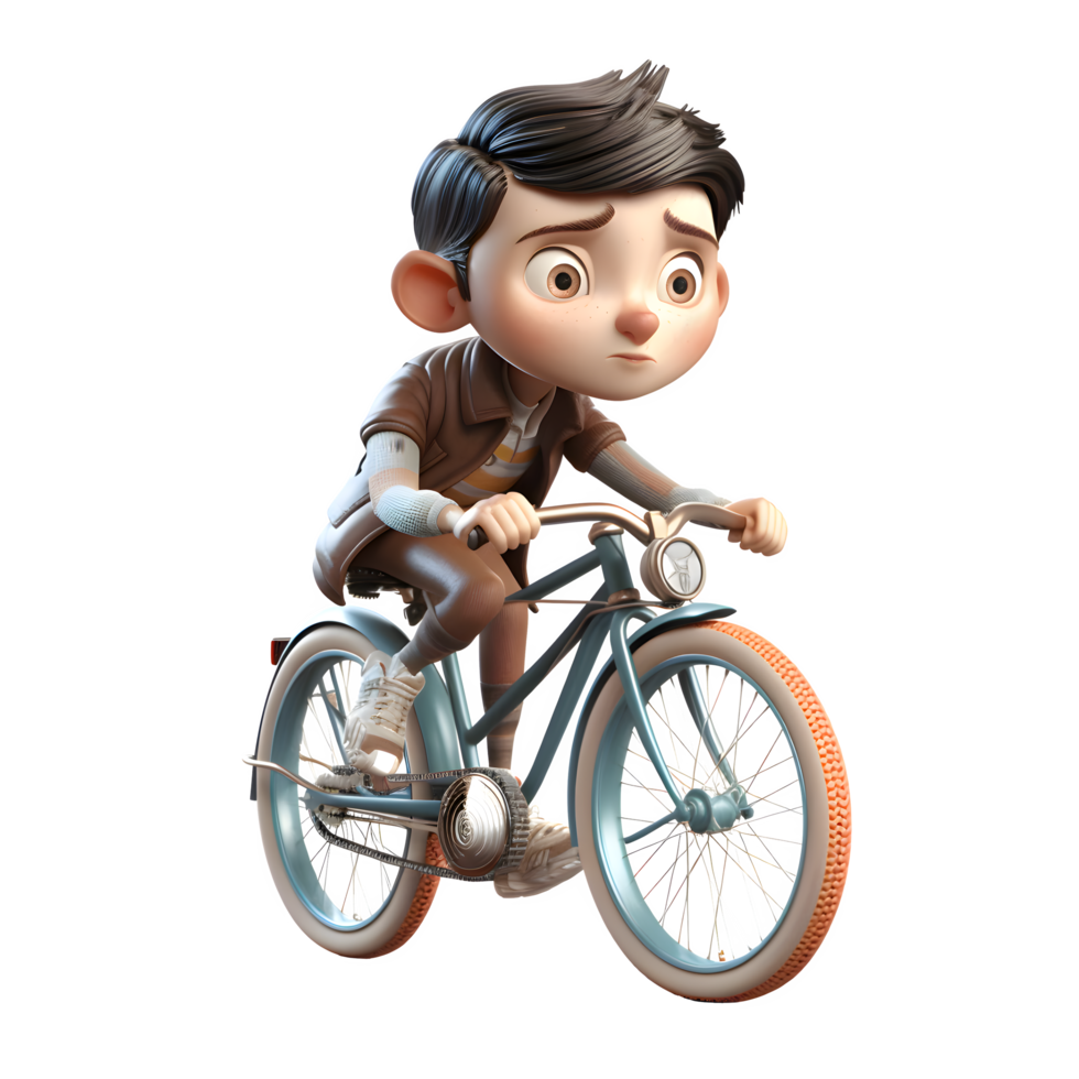 Serious 3D Cyclist Ideal for Safety or Gear Related Designs PNG Transparent Background