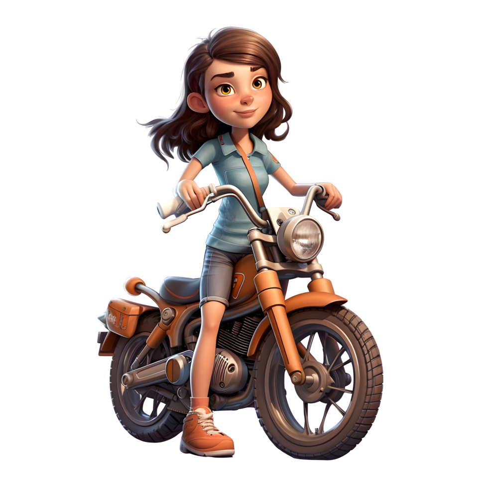 Cute Biker Women with Style Fashionable and Trendy Characters for Sportswear Promotions PNG Transparent Background