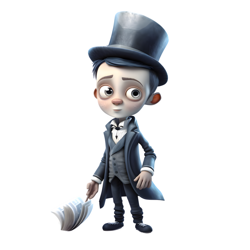 Intriguing 3D Boy Magician with Smoke Effects Perfect for Special Effects or Movie Themed Designs PNG Transparent Background