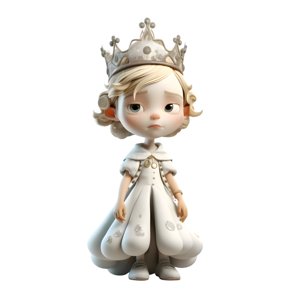 Majestic 3D Queen with a Regal Pose PNG Transparent Background