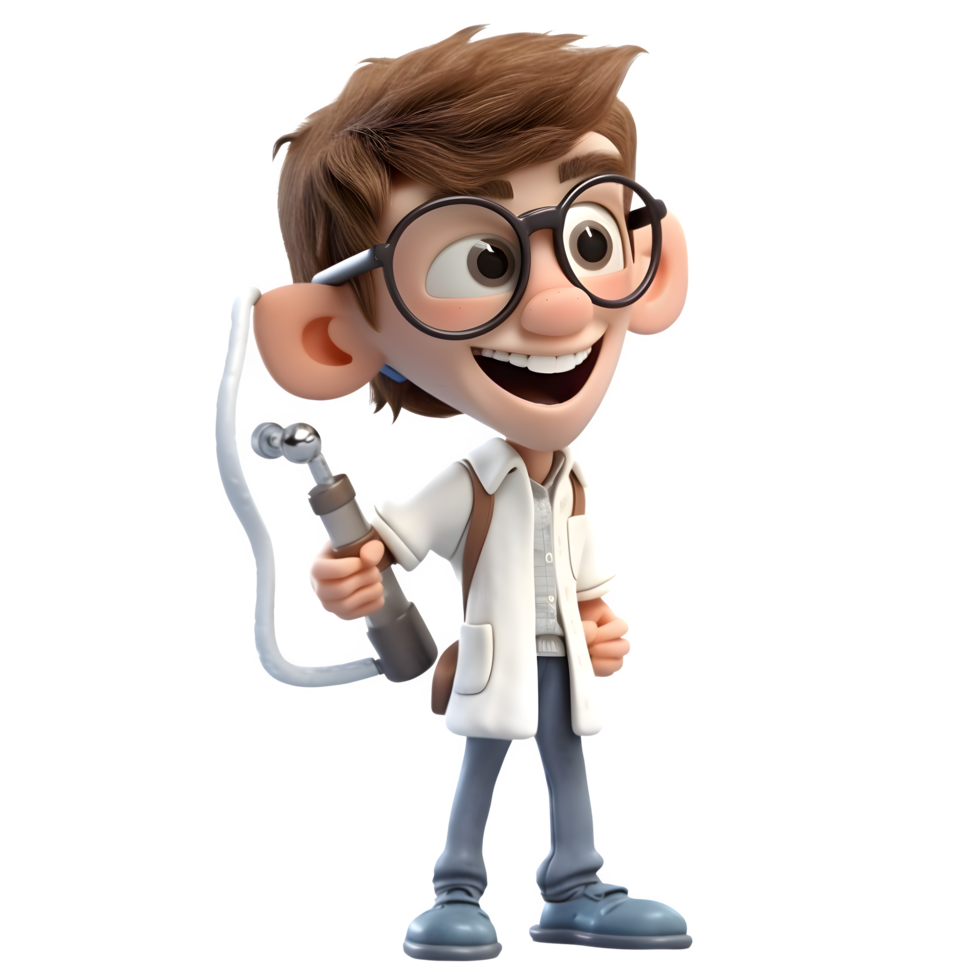 Confident 3D Dentist with X Ray Great for Radiology or Imaging Related Projects PNG Transparent Background