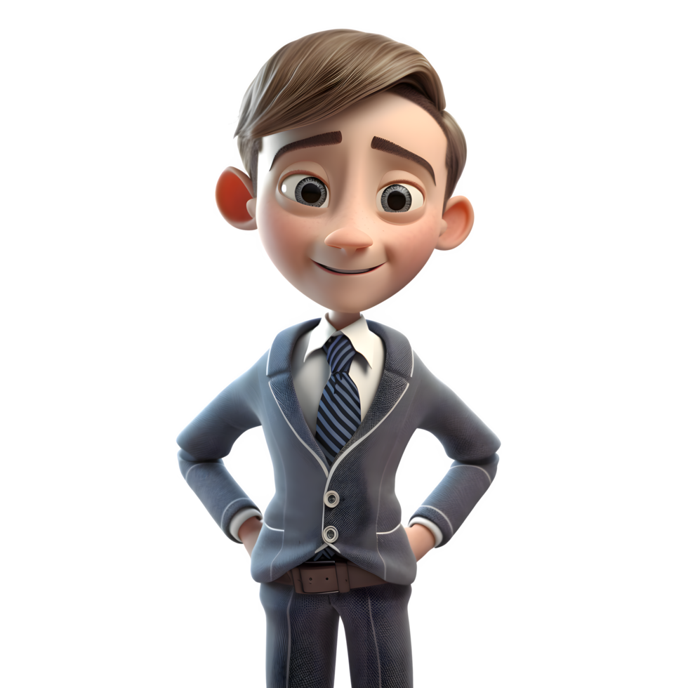 Modern 3D Businessman Sleek and Stylish for Marketing or Advertising PNG Transparent Background