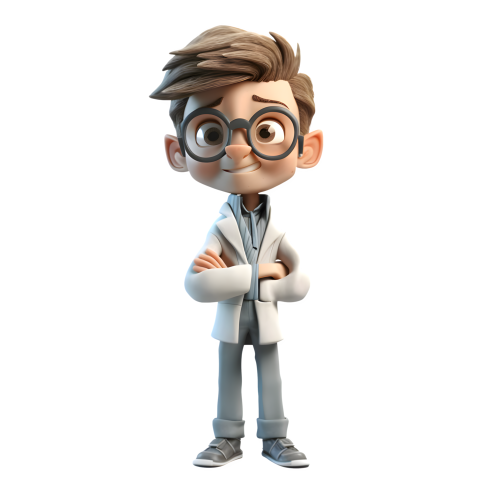 Modern 3D Doctor with Tablet Ideal for Electronic Health Record EHR or Medical App Designs PNG Transparent Background