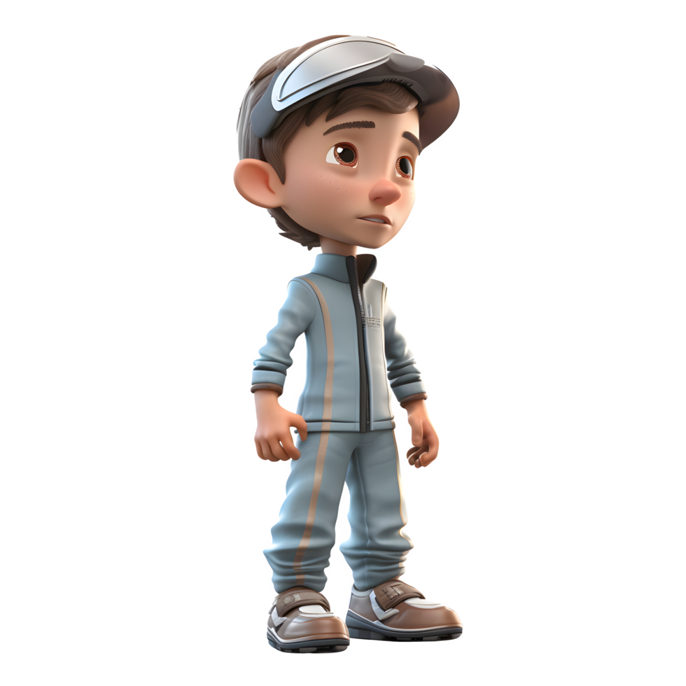 Friendly 3D Standing Driver for Airport or Travel Agency Related Concepts PNG Transparent Background