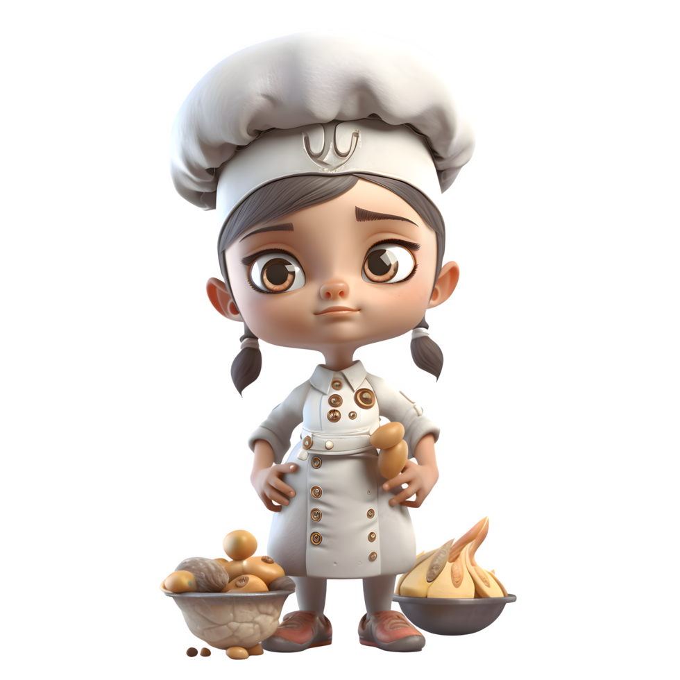 Cute Chef Women in Action Dynamic and Energetic Models for Culinary Presentations and Promotions PNG Transparent Background
