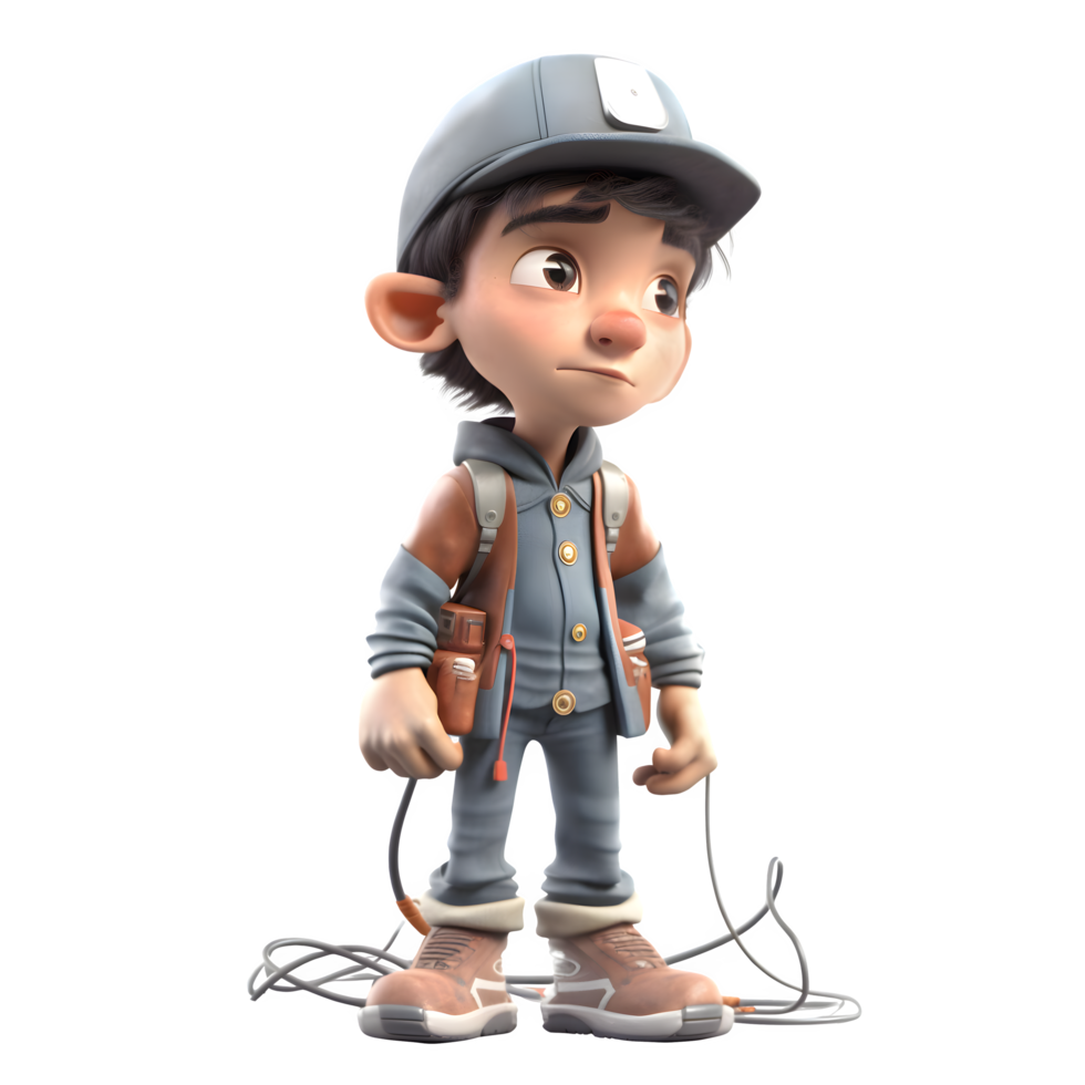 Versatile 3D Electrician with Electrical Tape Great for Electrical or Repair Services PNG Transparent Background