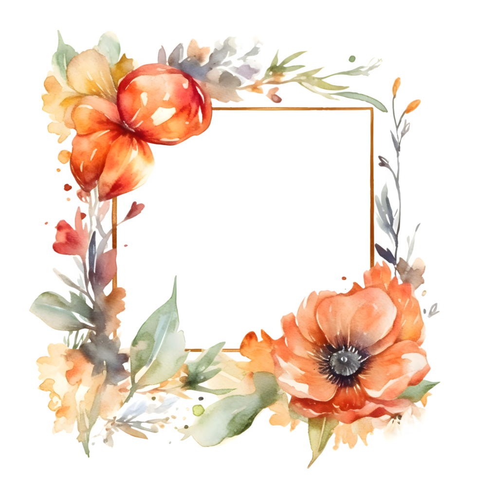Soft watercolor floral wreath with pastel pink and blue blooms PNG Transparent Background