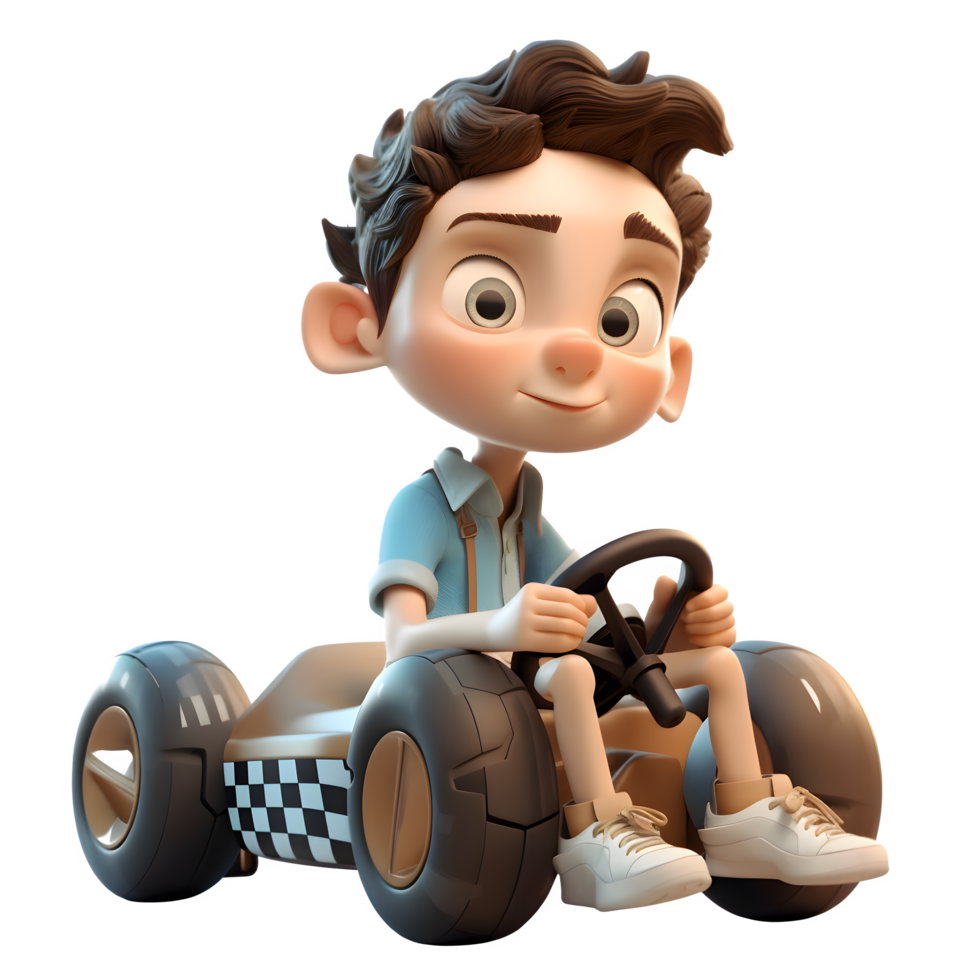 Serious 3D Driver with Road Signs Great for Traffic Safety or Driving Education Materials PNG Transparent Background