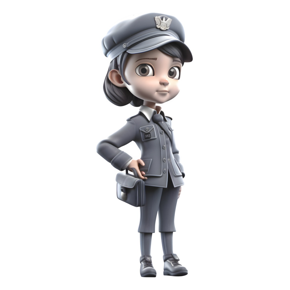 3d police femme personnage conception png transparent Contexte