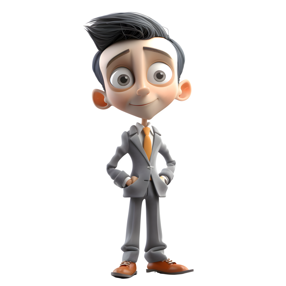 Serious 3D Businessman Ideal for Financial or Investment Related Projects PNG Transparent Background