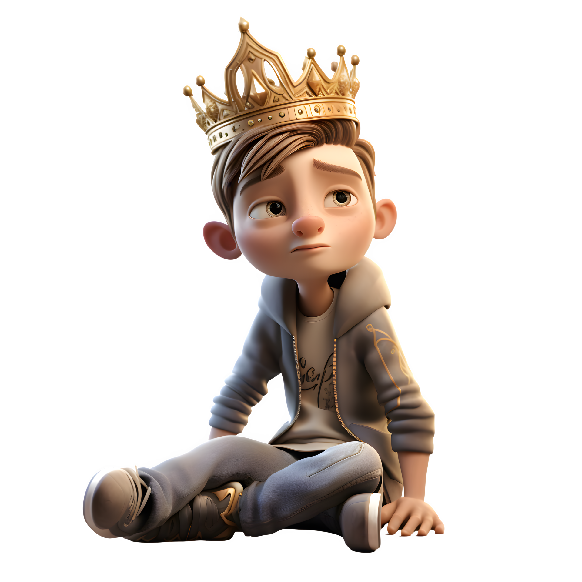 Magnificent 3D Boy King with Treasure Chest Great for Adventure or