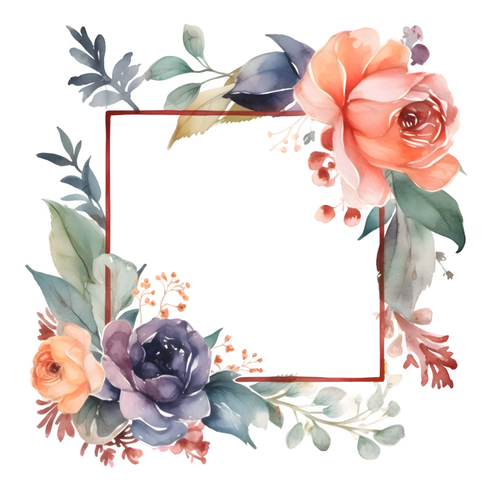 Rustic watercolor floral design with natural textures and earthy tones PNG Transparent Background