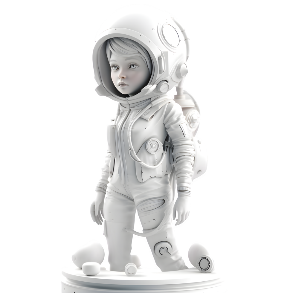 estrelado olhos 3d fofa menina dentro astronauta uniforme png transparente fundo