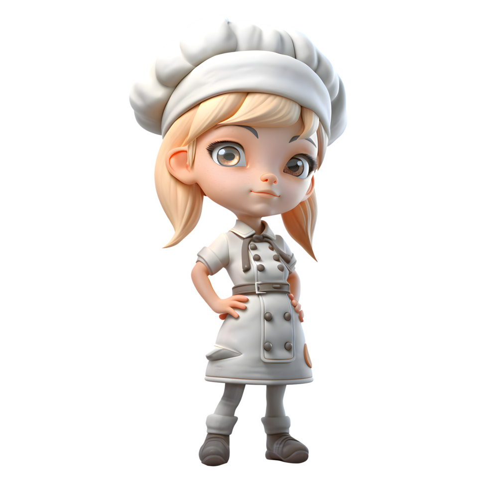 Cute Chef Women with Personality Expressive and Dynamic Characters for Culinary Media and Promotions PNG Transparent Background