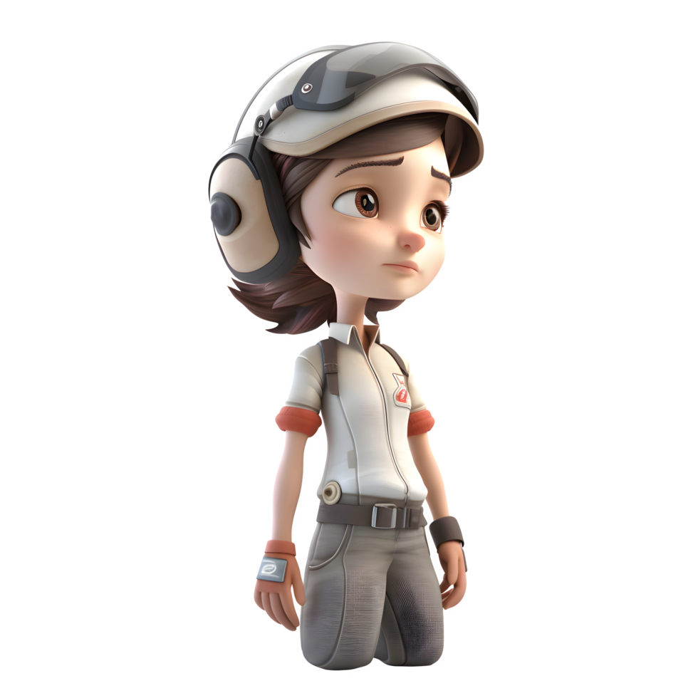 Charming and Skilled 3D Driver Women Realistic and Engaging Characters for Transportation Services Advertising PNG Transparent Background
